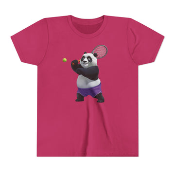 Panda Tennis Player Kids Tee