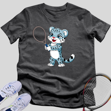 Little Snow Leopard Tennis Player T-Shirt
