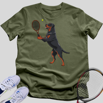 Rottweiler Tennis Player T-Shirt
