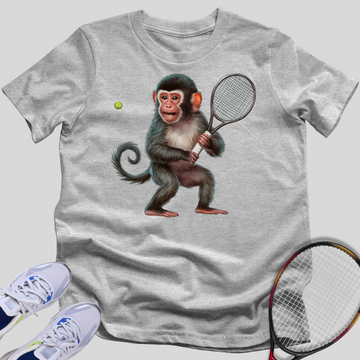 Little Monkey Tennis Player T-Shirt