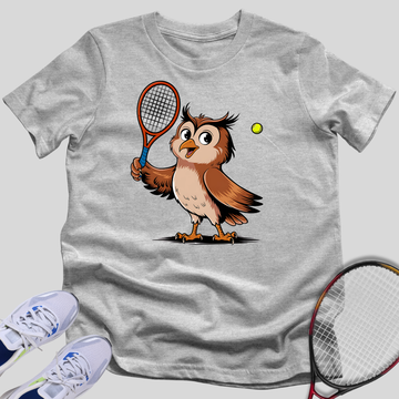 Little Owl Tennis Player T-Shirt